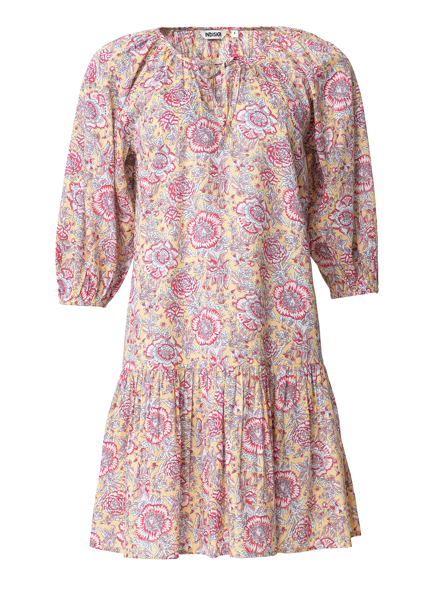 Short cotton dress with tie band thumbnail 5