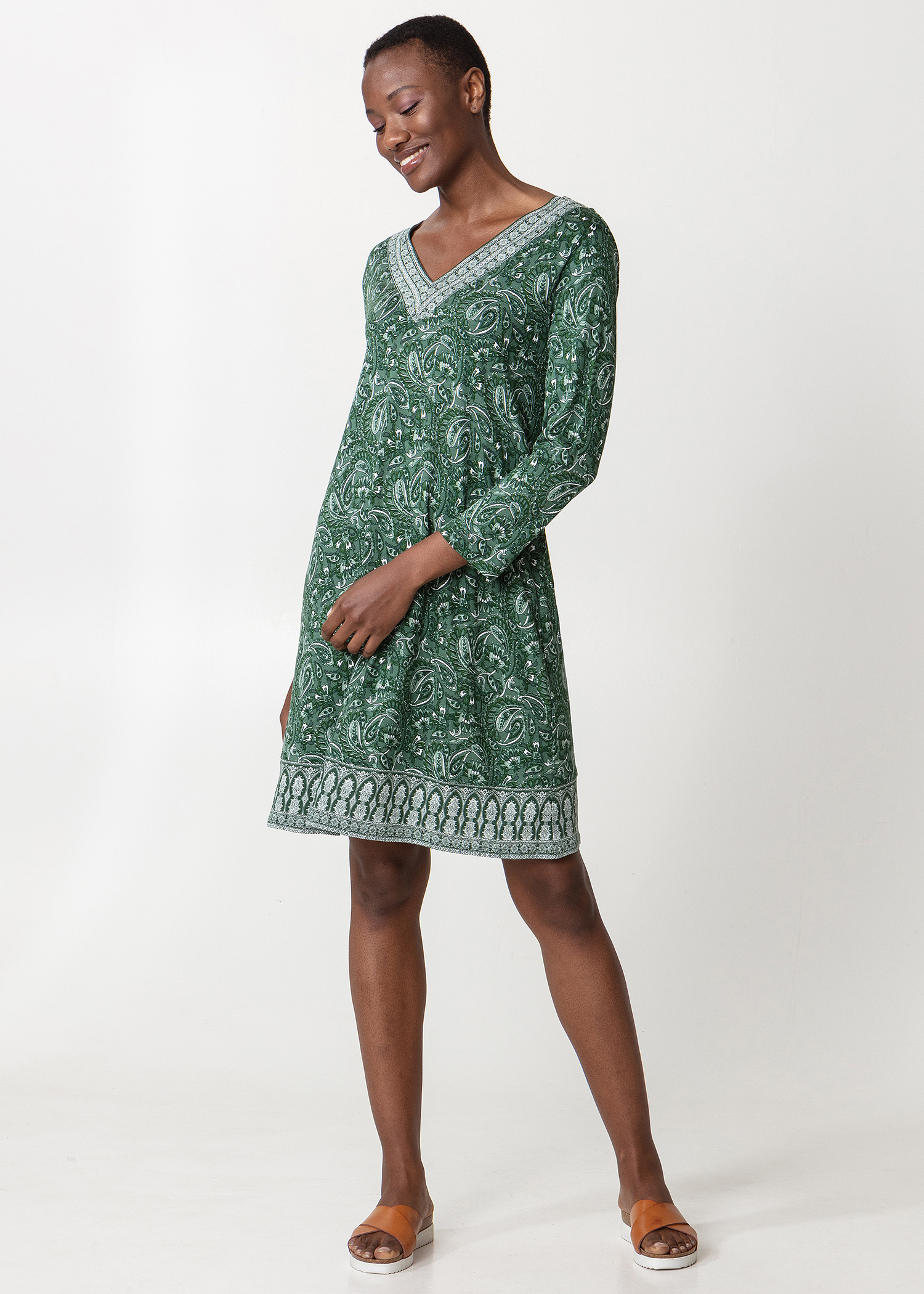 Patterned 3/4 sleeved tunic thumbnail 5