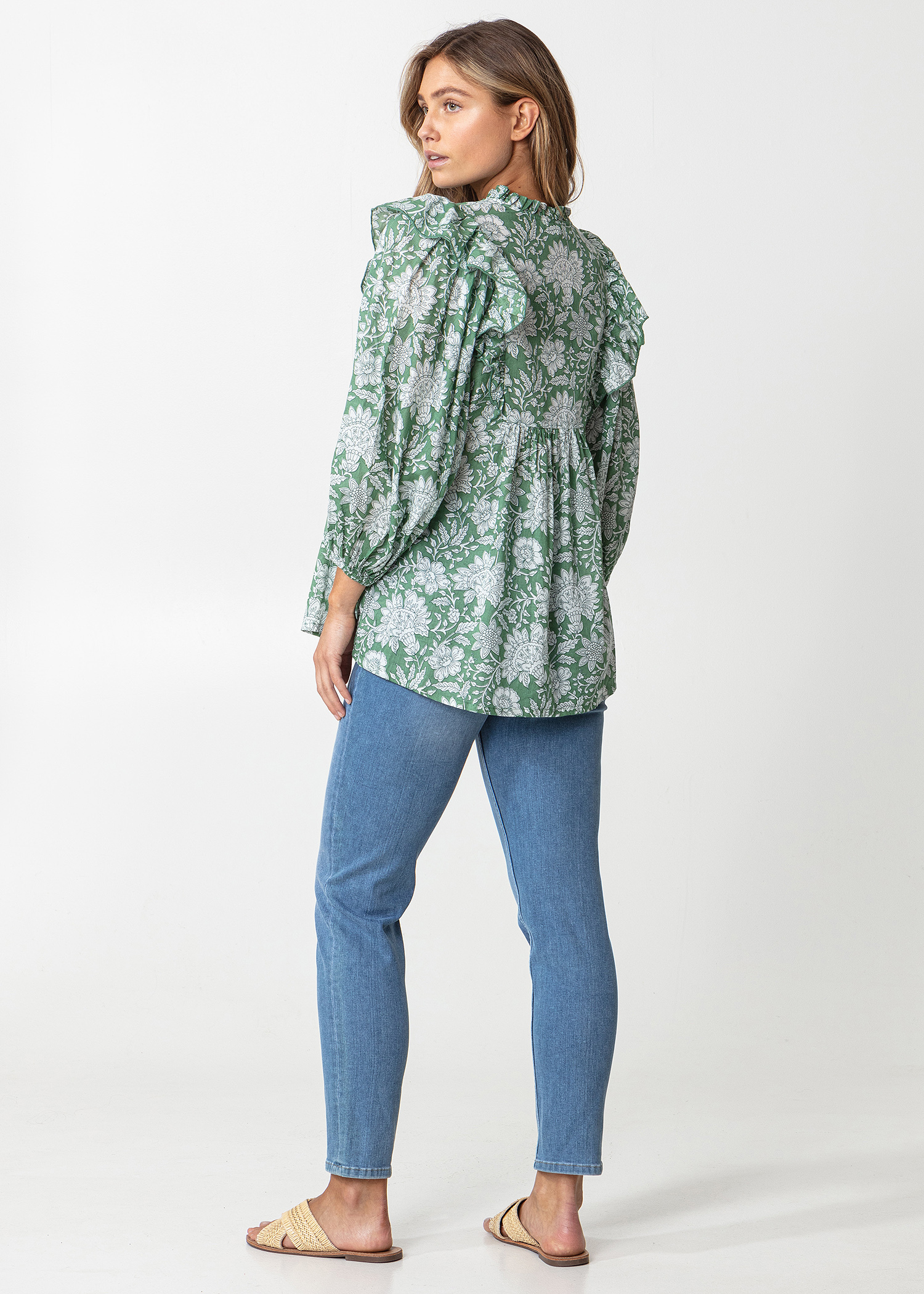 Patterned blouse with ruffles thumbnail 8