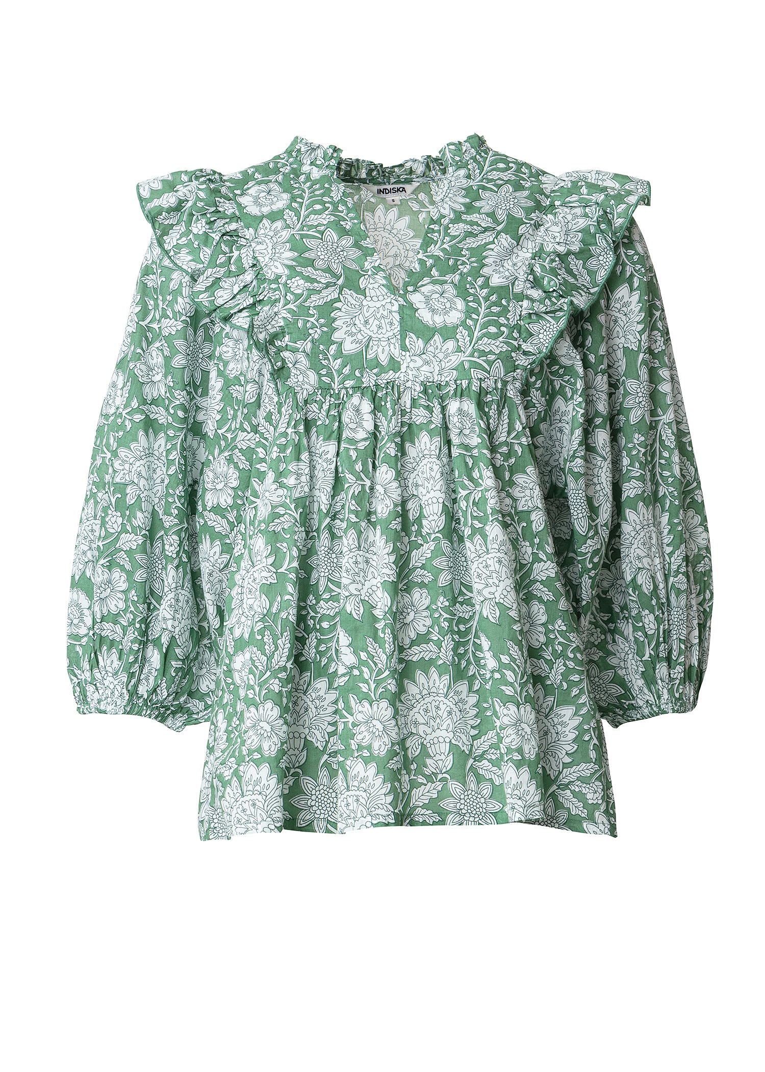 Patterned blouse with ruffles thumbnail 9