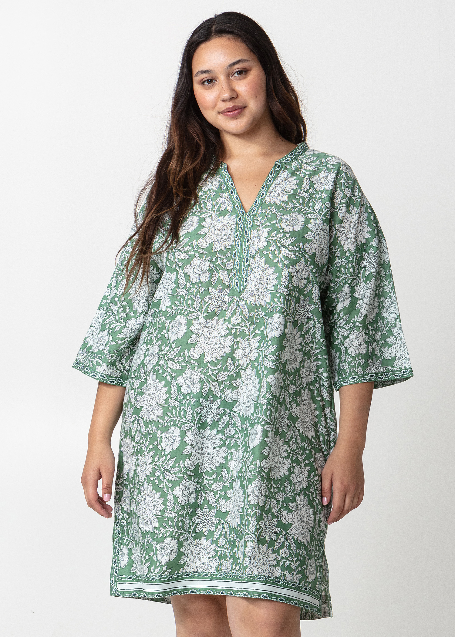 Floral tunic with 3/4 sleeves thumbnail 5