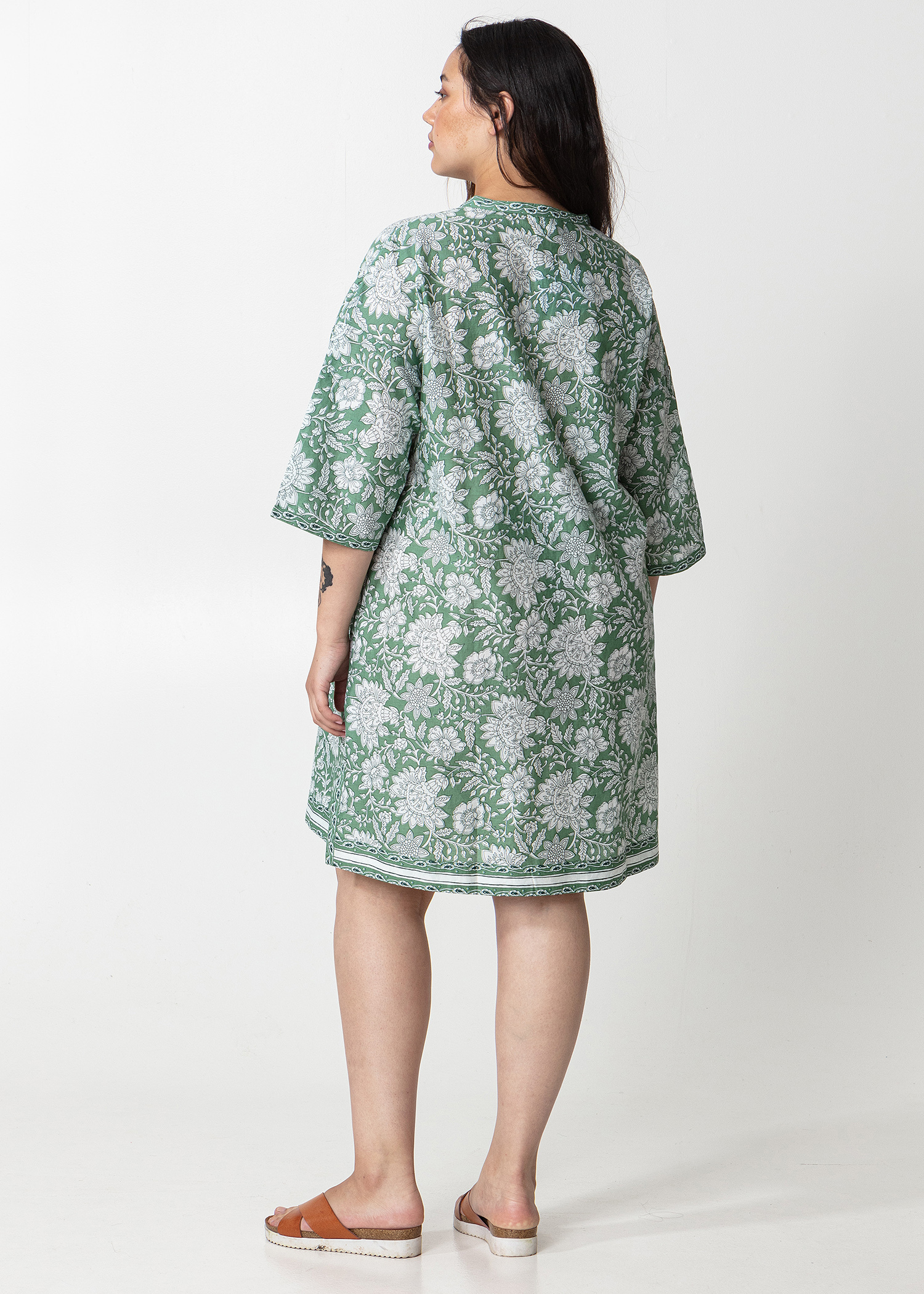 Floral tunic with 3/4 sleeves thumbnail 3