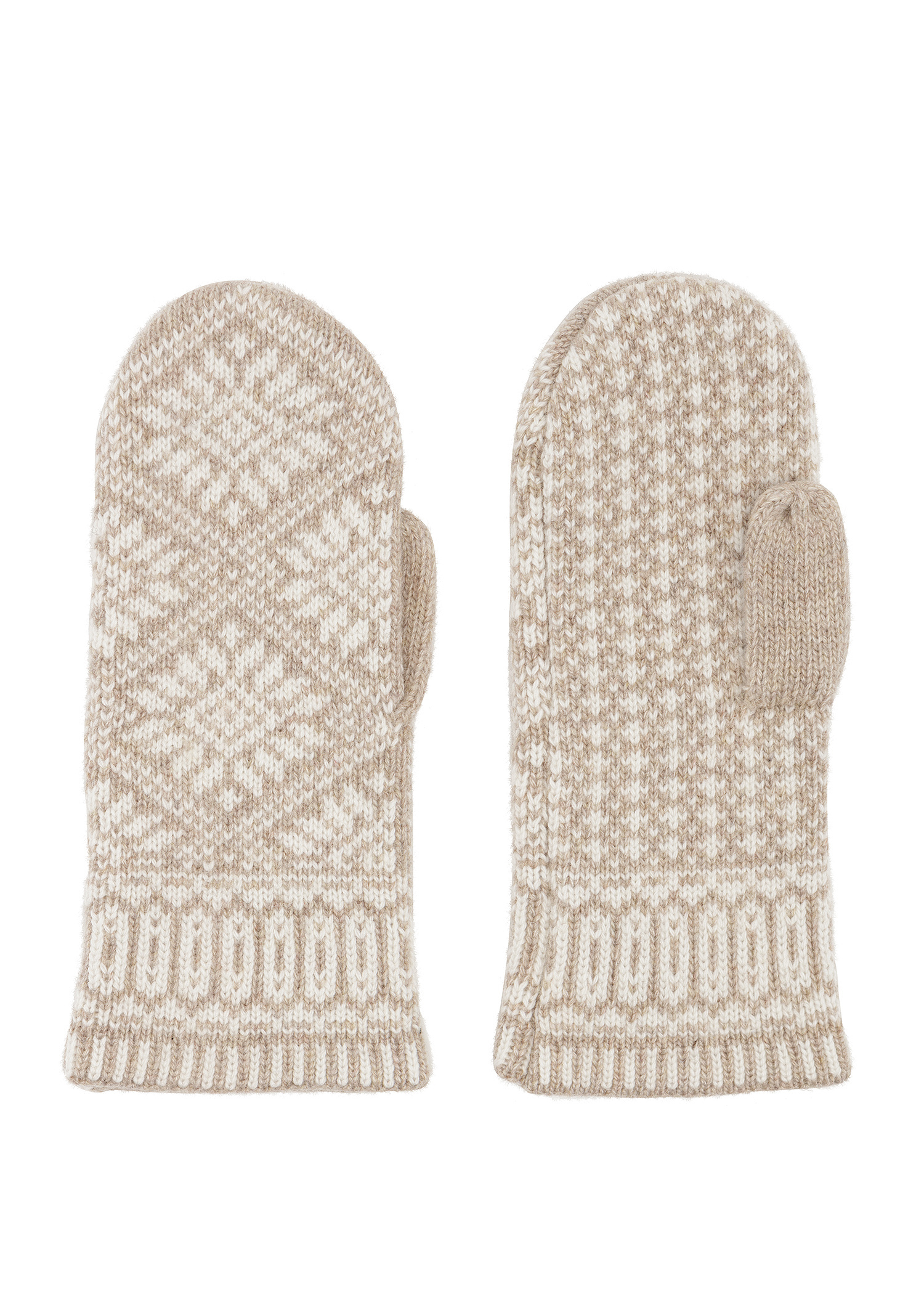 Knitted wool mittens