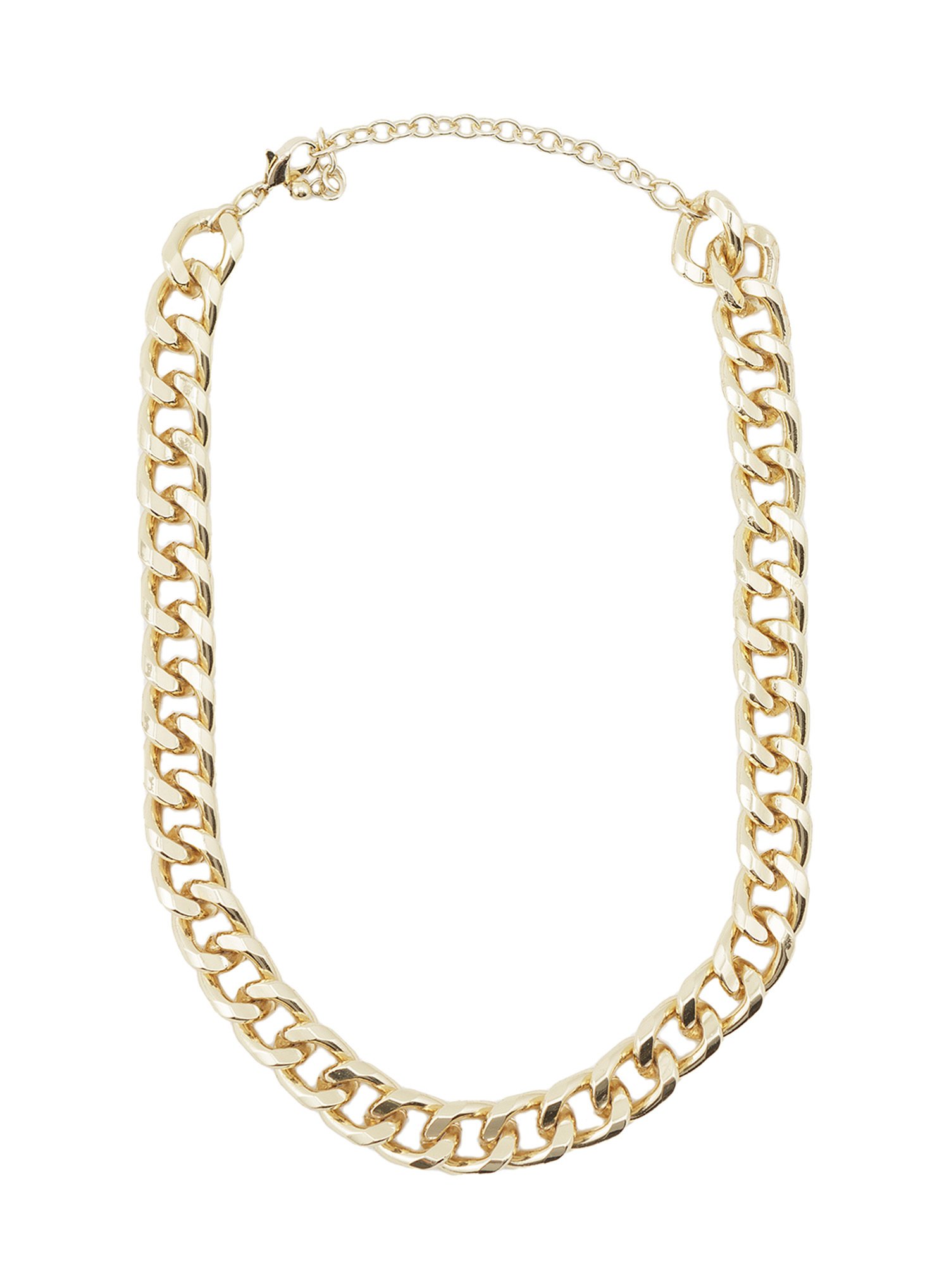 Gold coloured chain necklace thumbnail 1