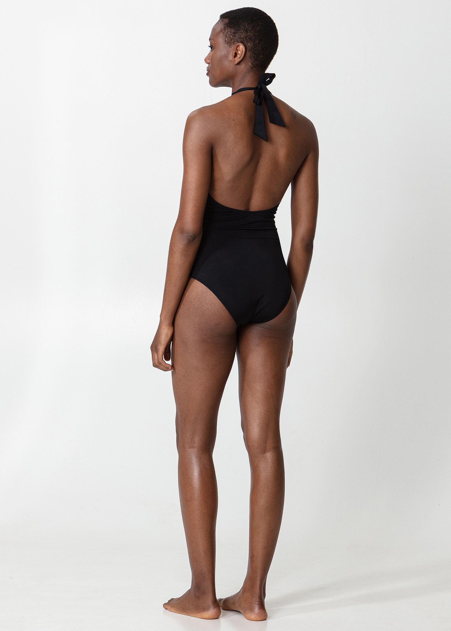 Halterneck swimsuit in recycled fabric thumbnail 8