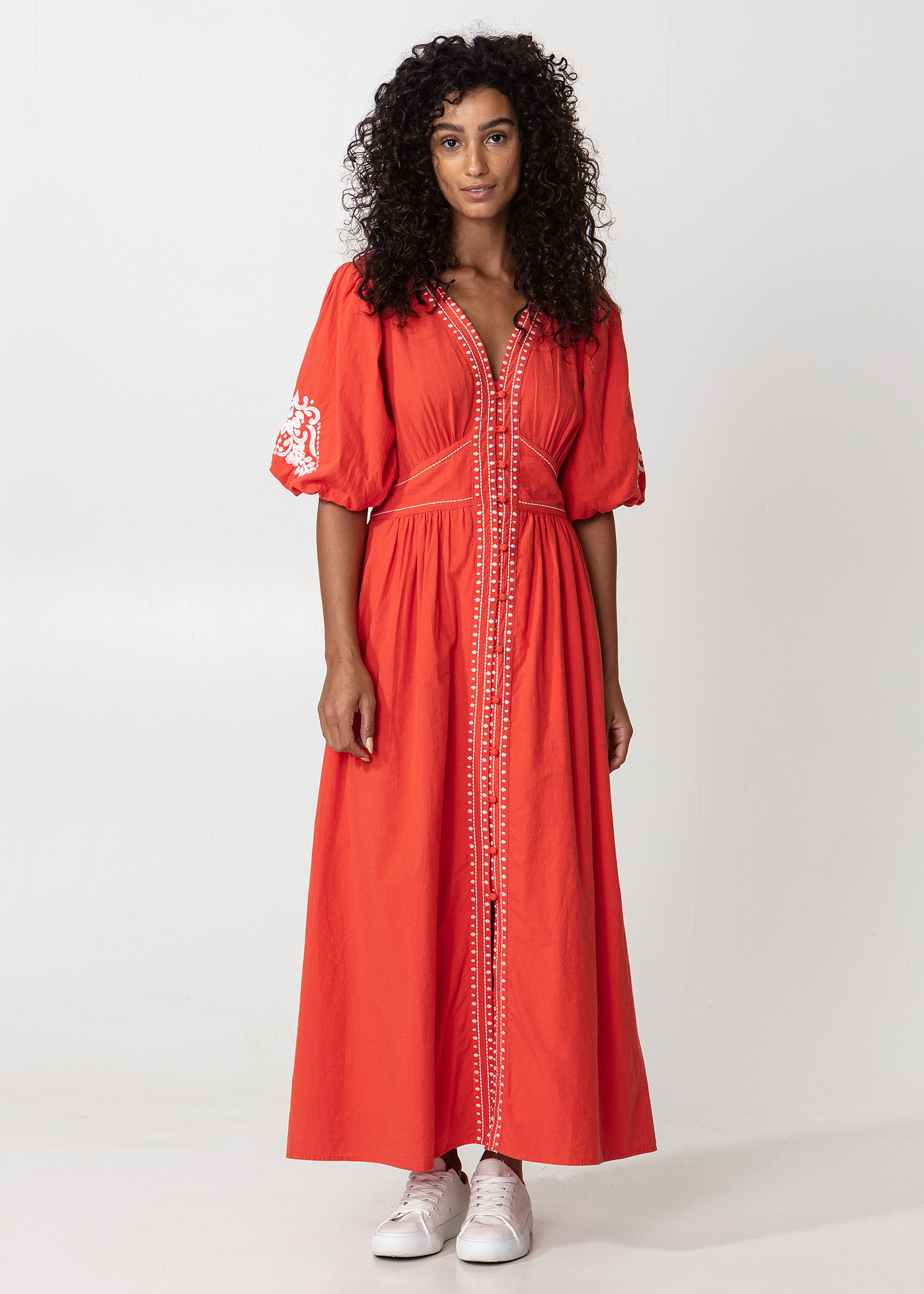 Embroidered maxi dress Image 0