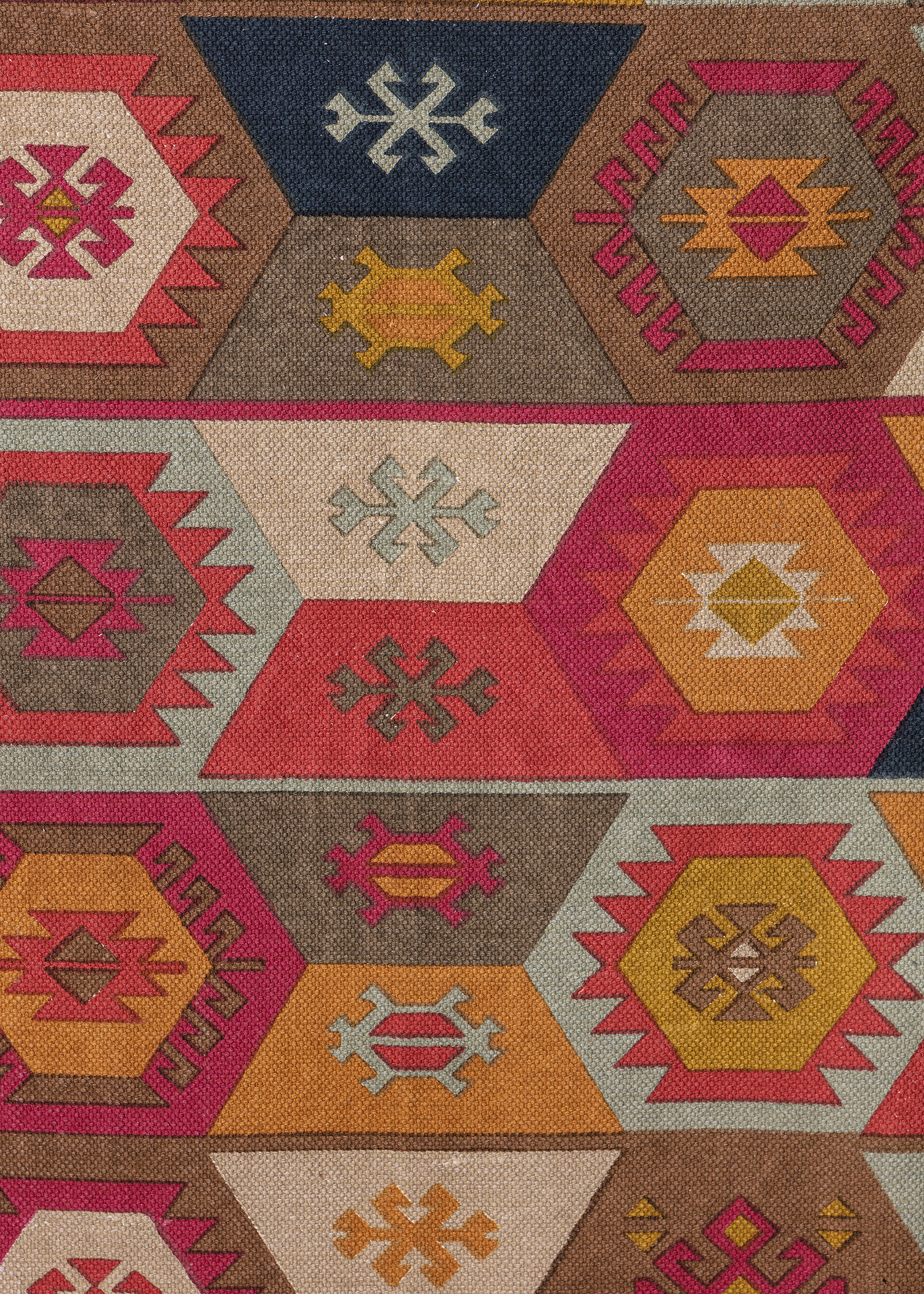 Mehrfarbiger Teppich aus Baumwolle, 140 x 200 cm thumbnail 3