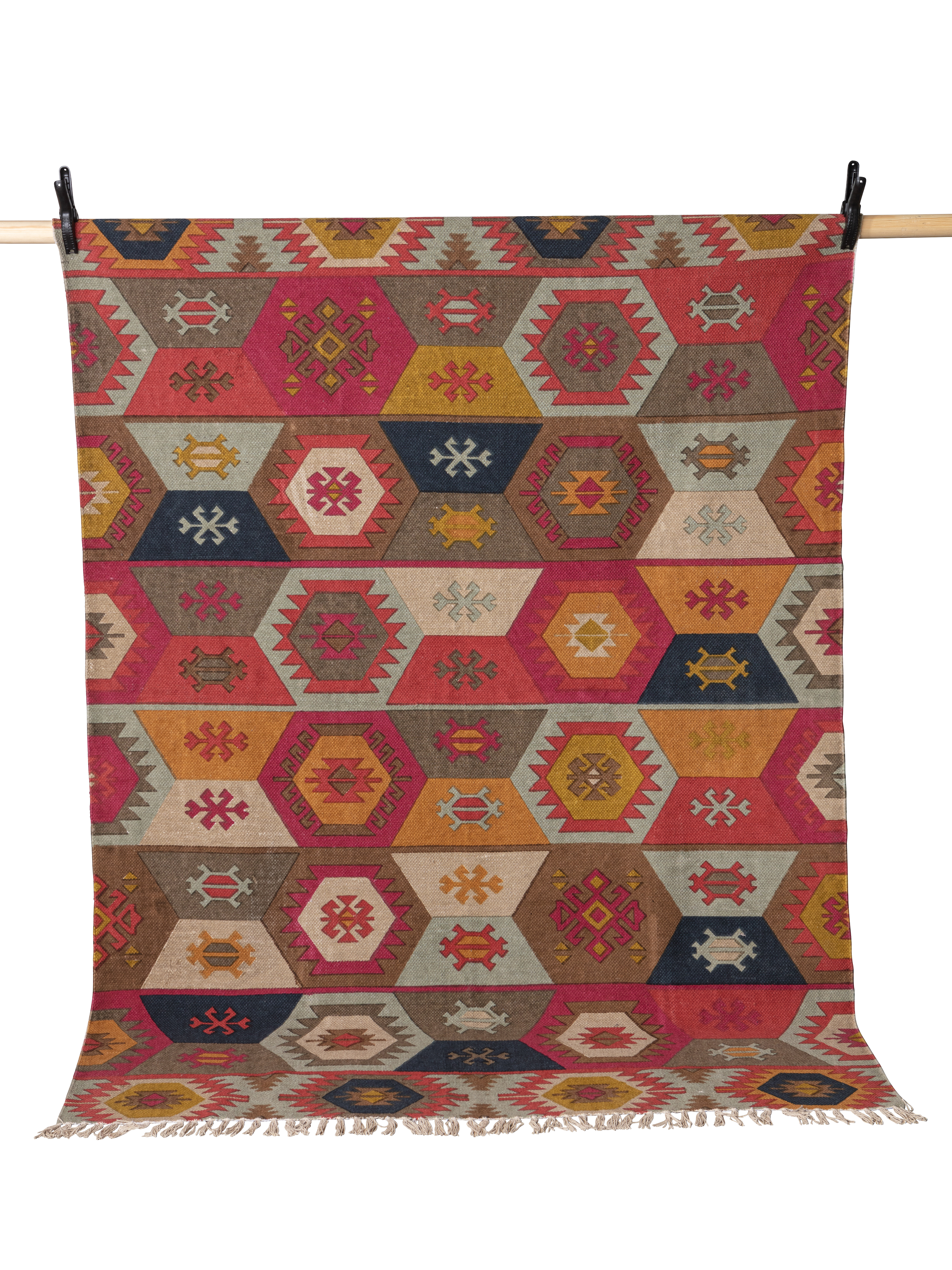 Mehrfarbiger Teppich aus Baumwolle, 140 x 200 cm thumbnail 0