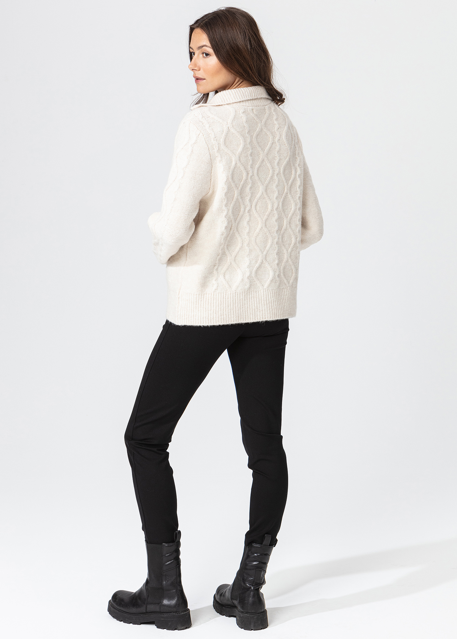Cable knit half zip sweater thumbnail 8