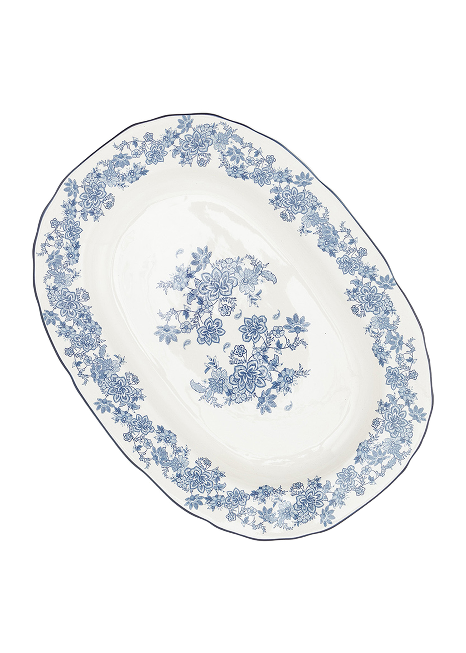 Floral stoneware servering plate Image 0