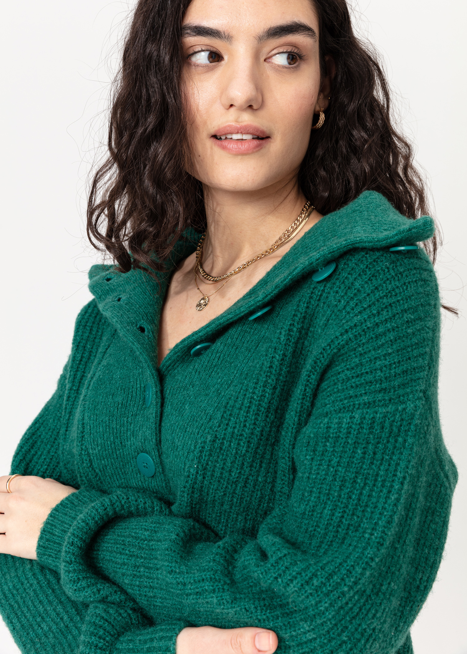 Green knitted sweater thumbnail 4