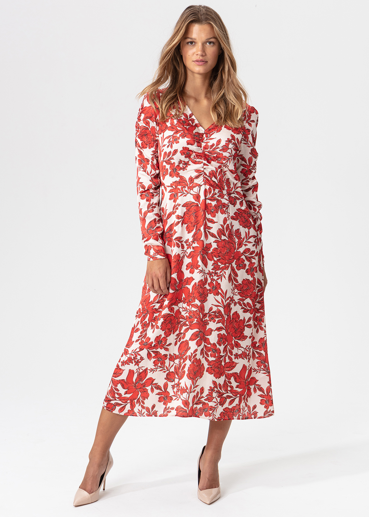 Floral dress with puff sleeves thumbnail 0