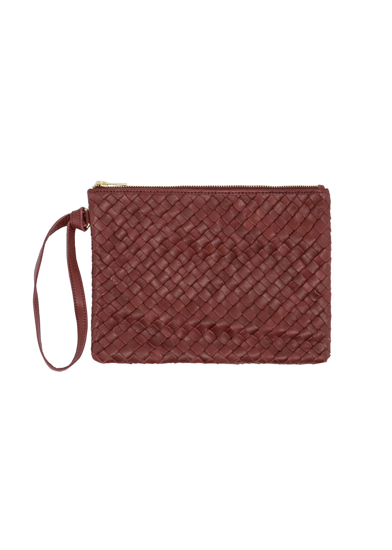 Weaved leather clutch thumbnail 0
