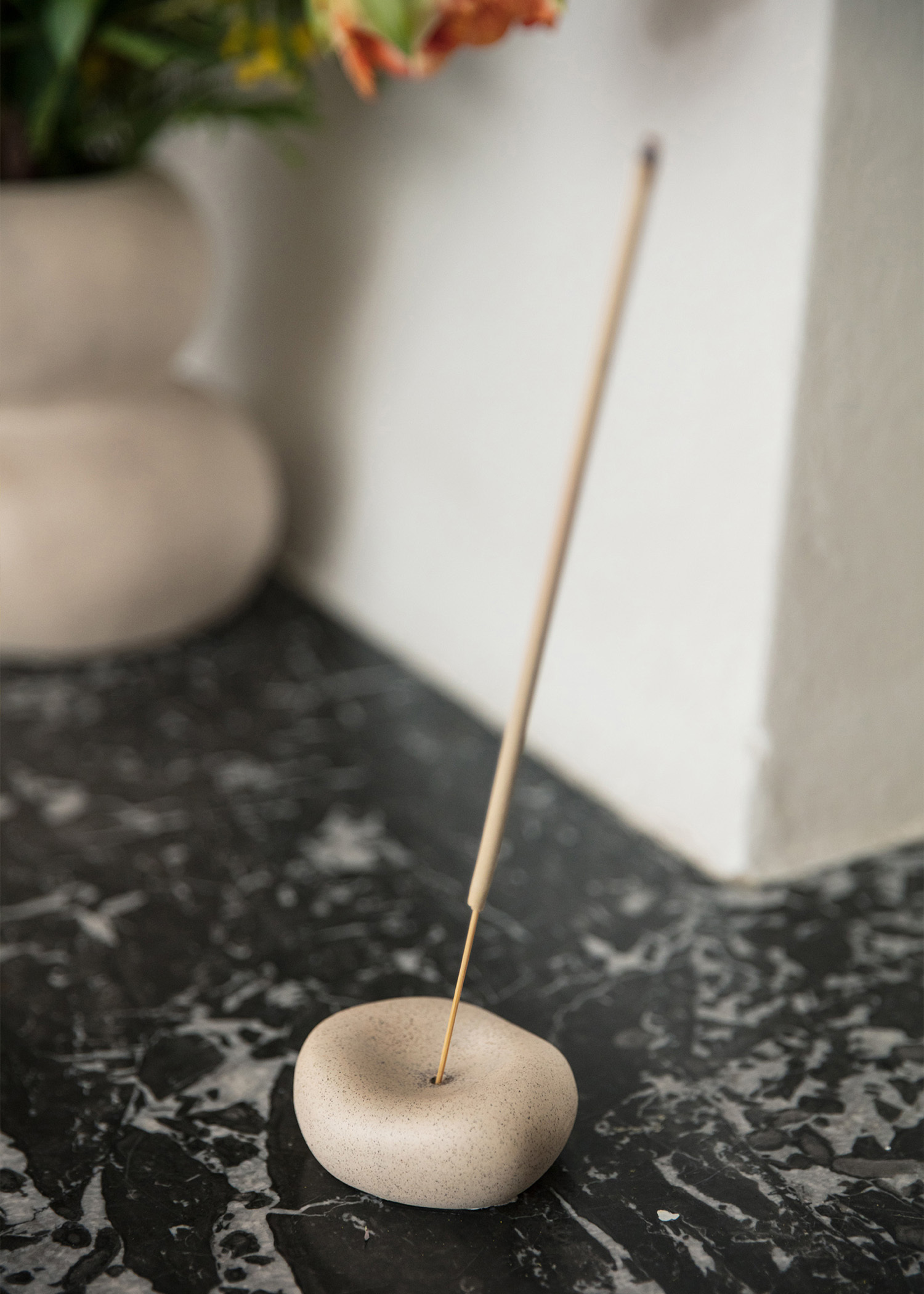 Stoneware incense stick holder thumbnail 2