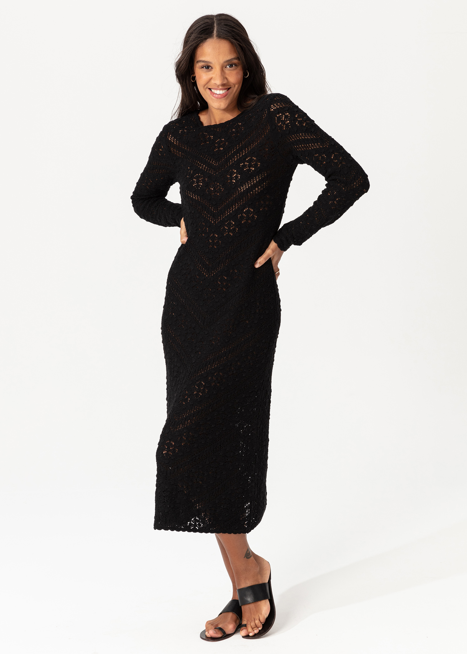 Knitted dress with open back Image 0