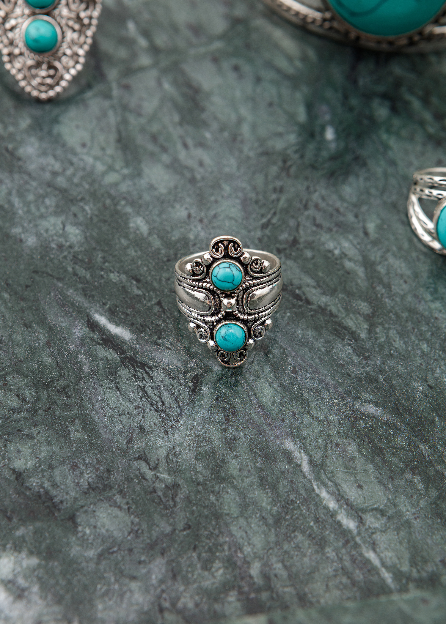 Boho ring with turquoises Image 0