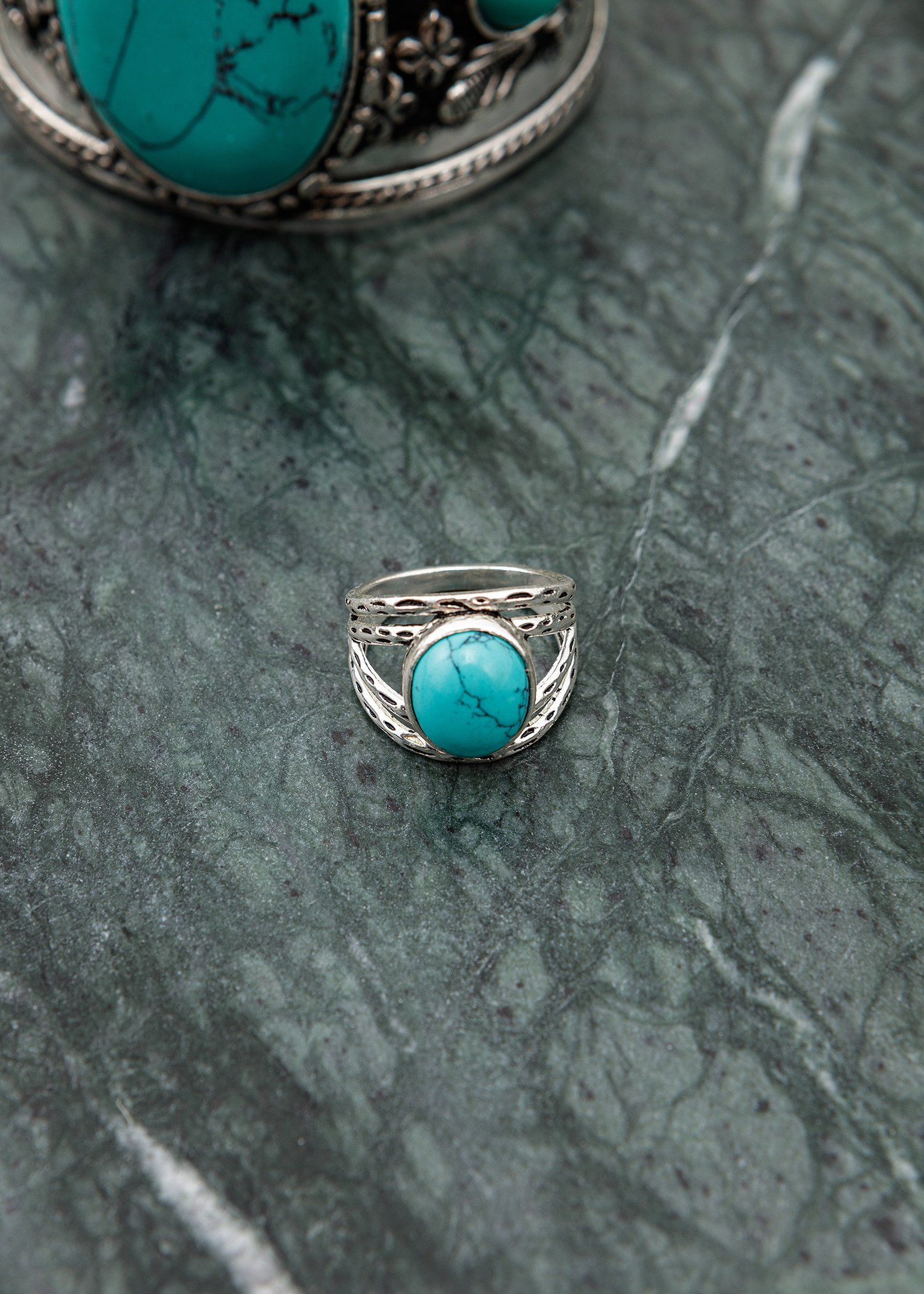 Boho ring with turquoise thumbnail 0