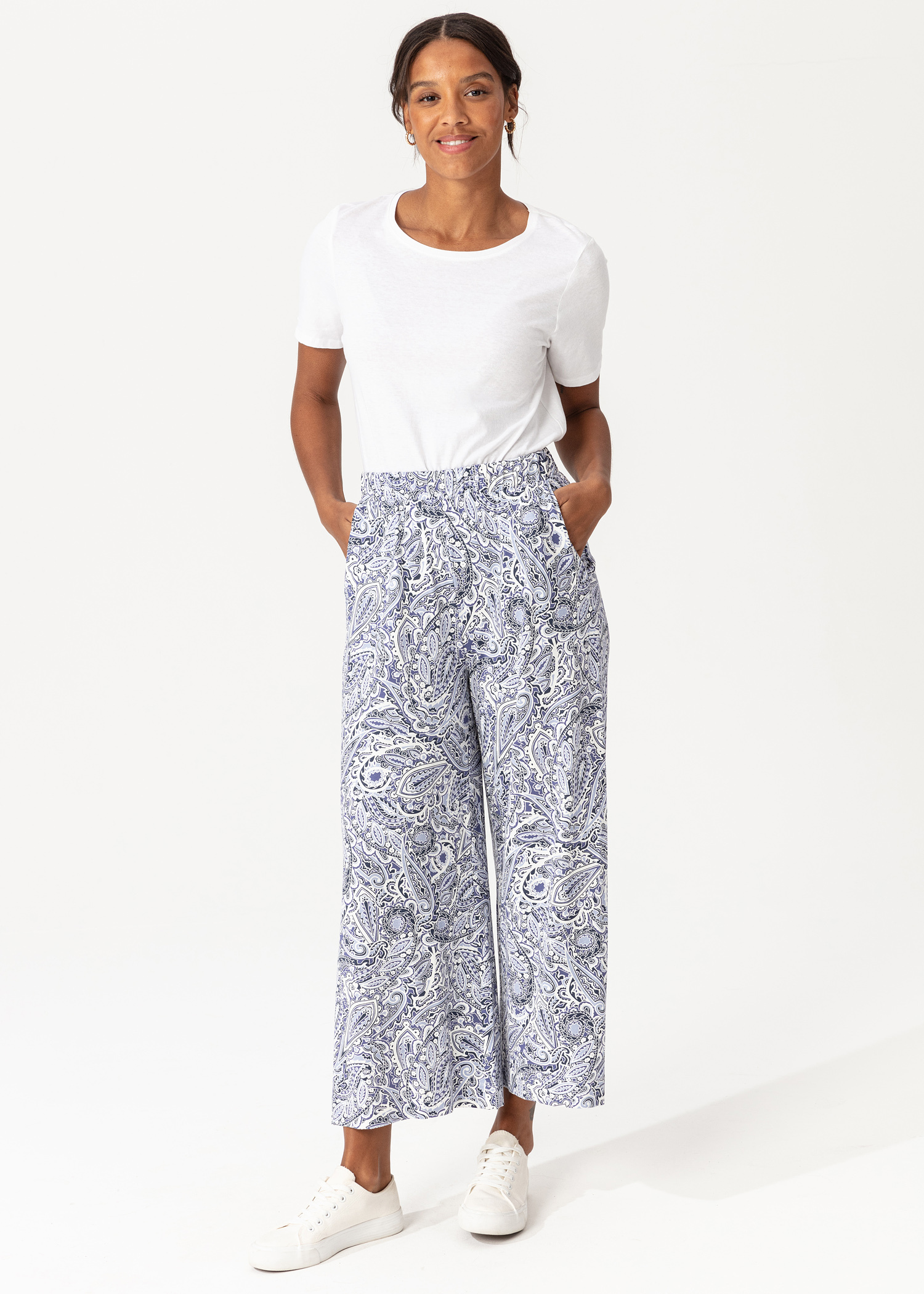 Paisley jersey cropped pant Image 0