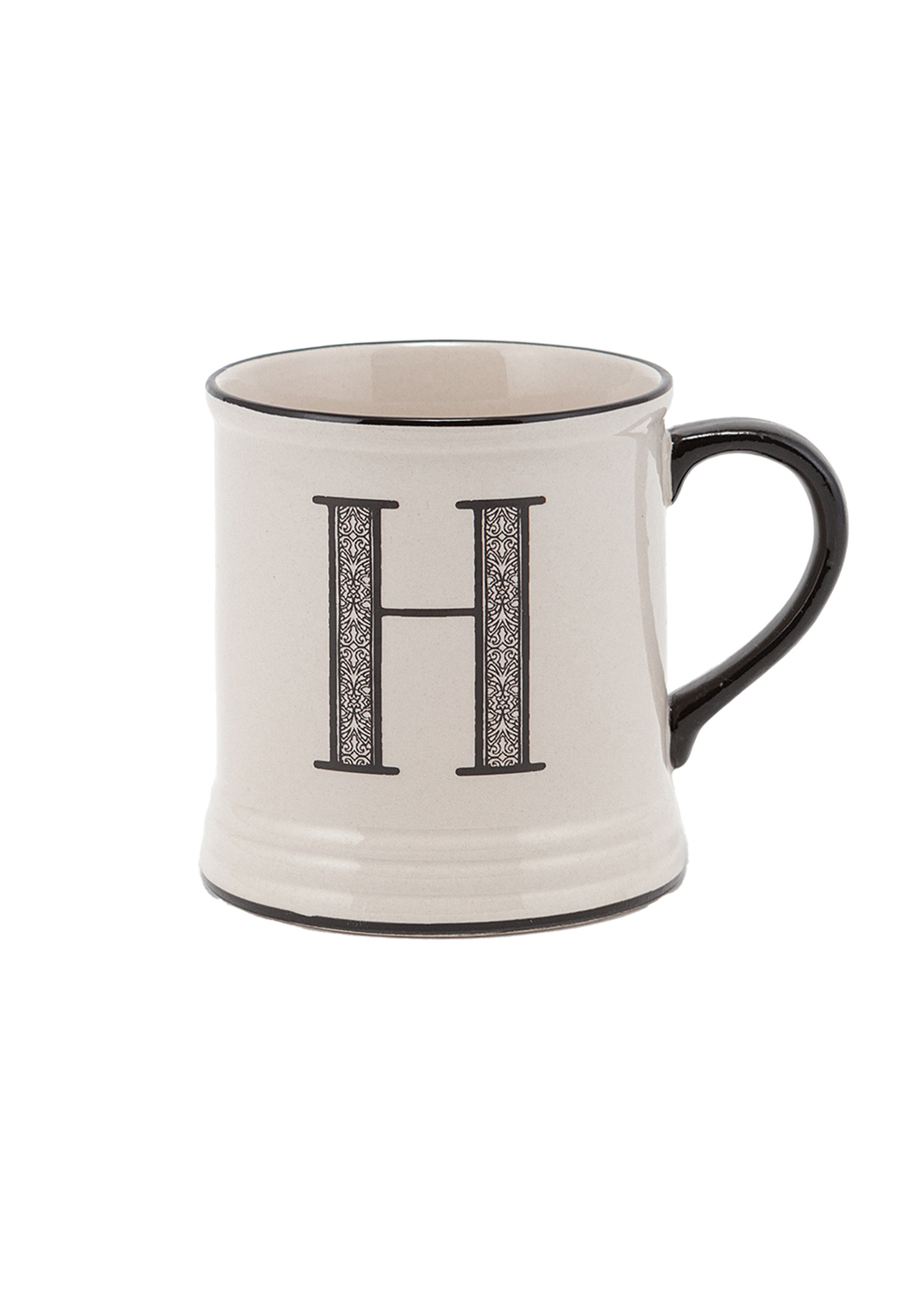 Stoneware letter mug
