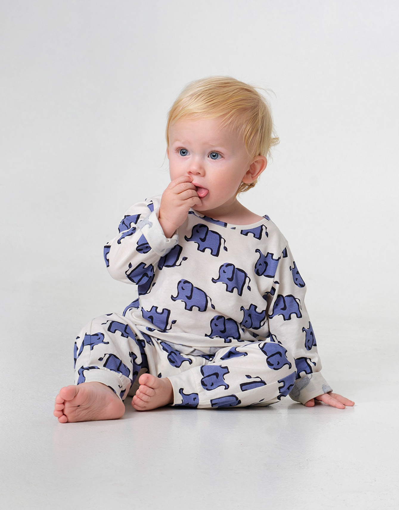 Pyjamaset für Kinder mit Elefantenmotiv thumbnail 0