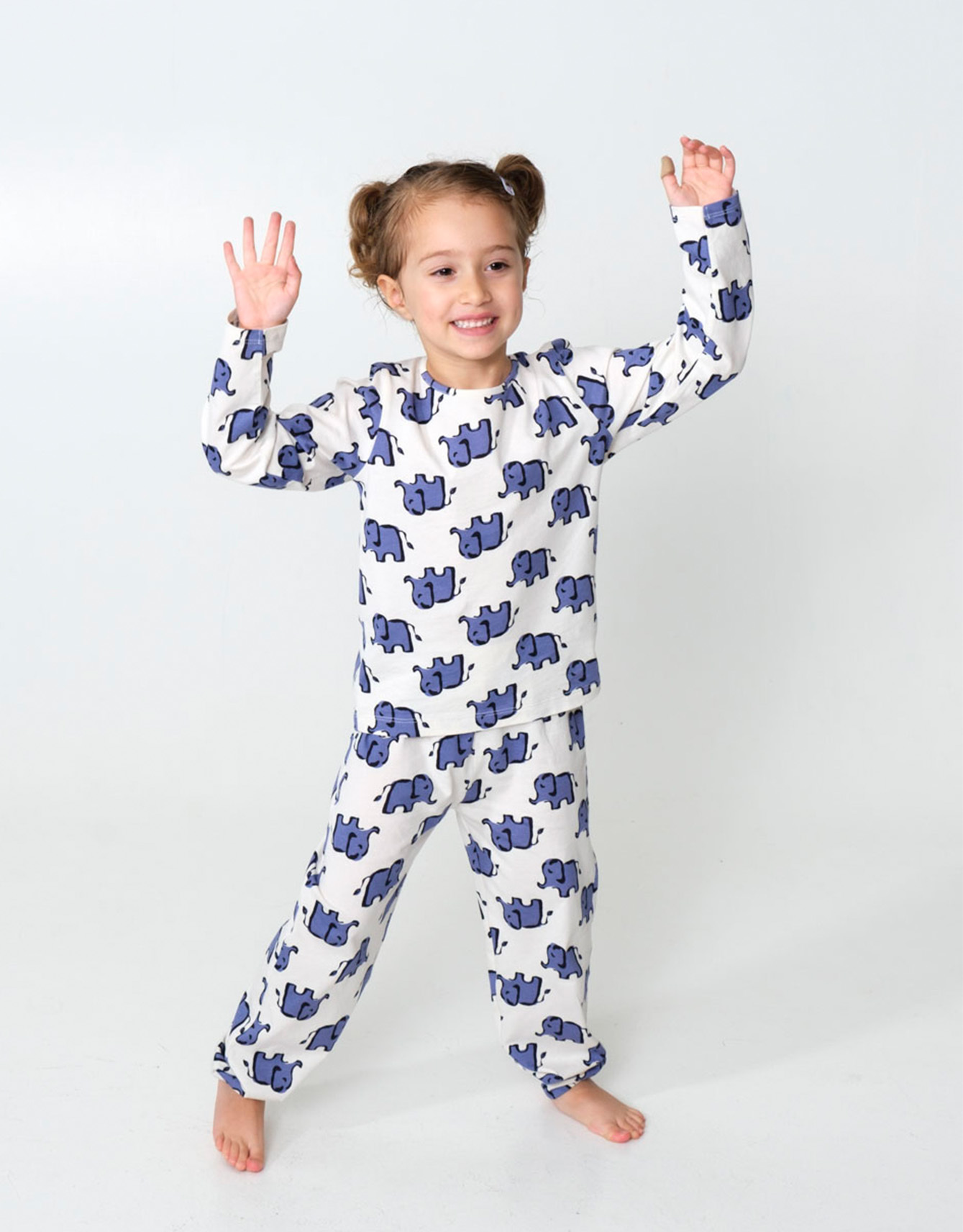 Pyjamas för barn med elefantmönster thumbnail 5