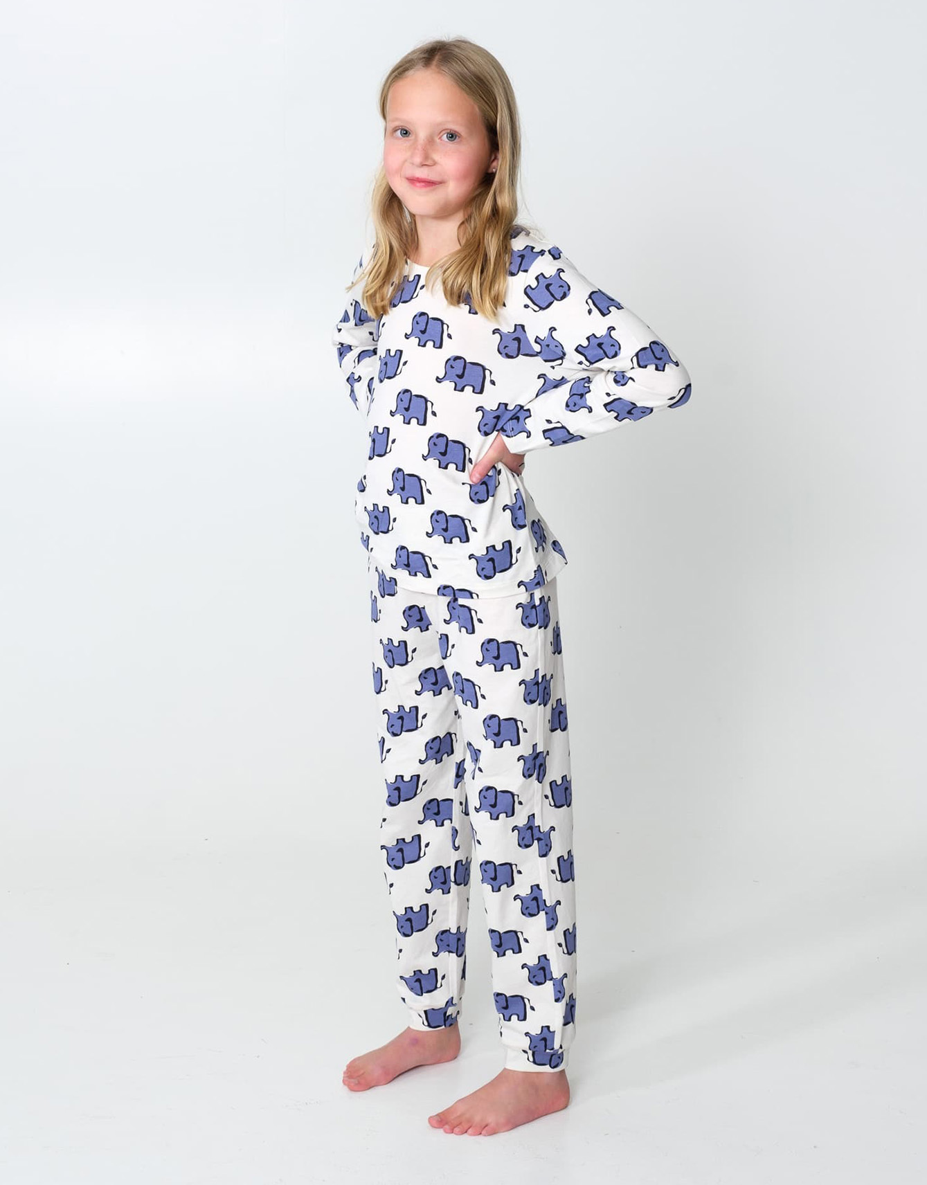 Pyjamas för barn med elefantmönster thumbnail 4