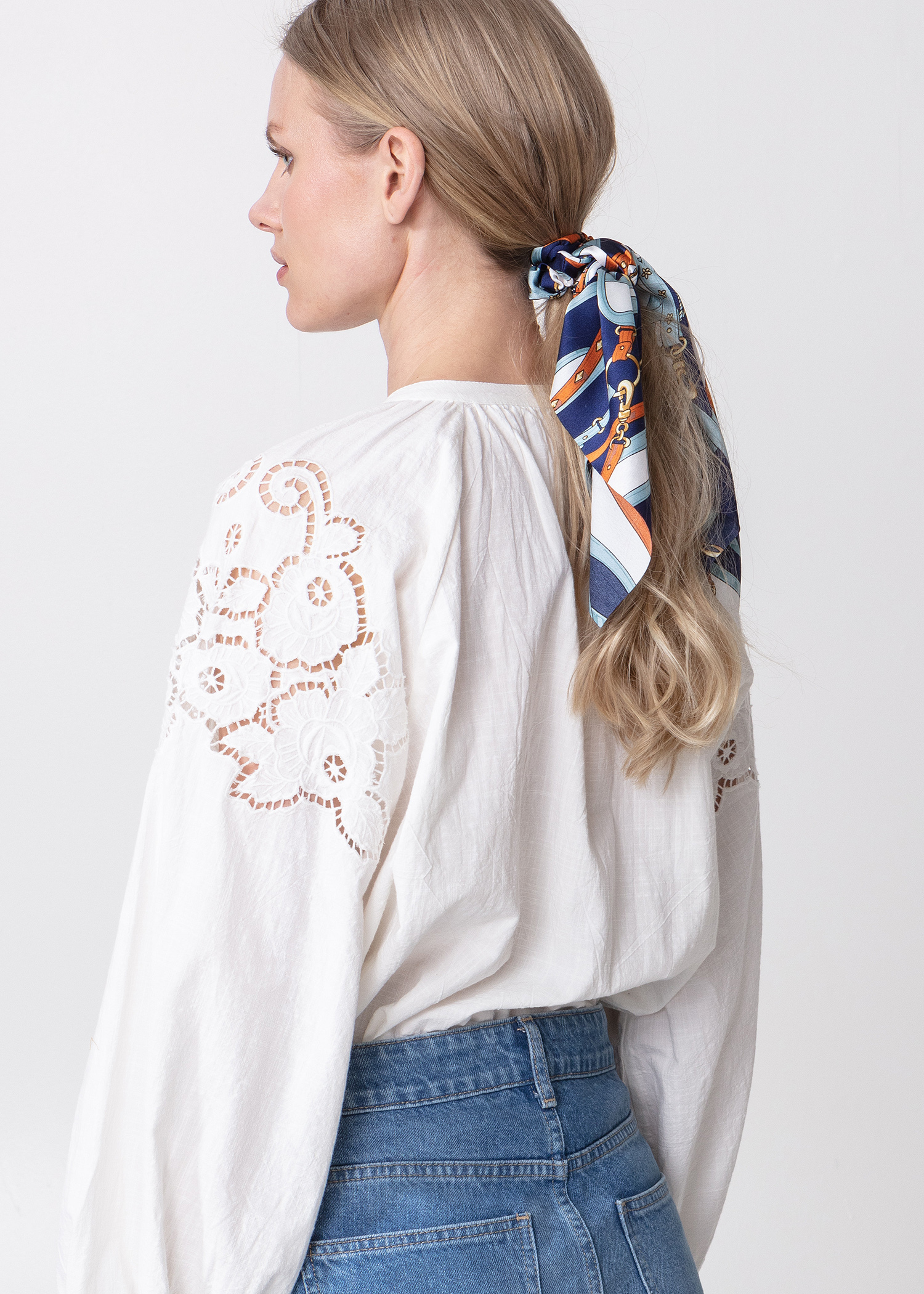 Scrunchie with scarf detail Image 0