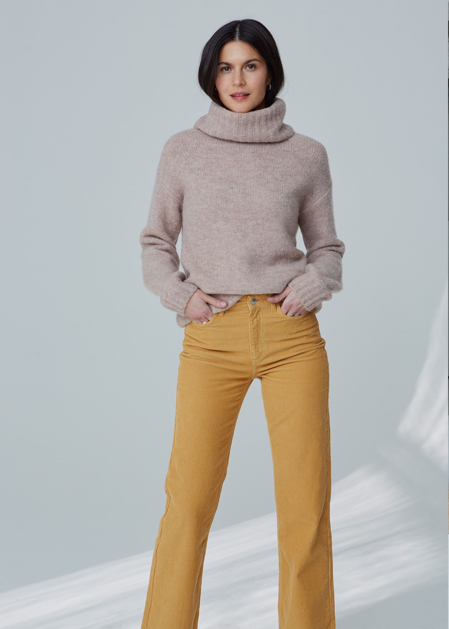 Heavy knitted roll-neck sweater thumbnail 1