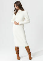 Knitted dress with high collar thumbnail 2