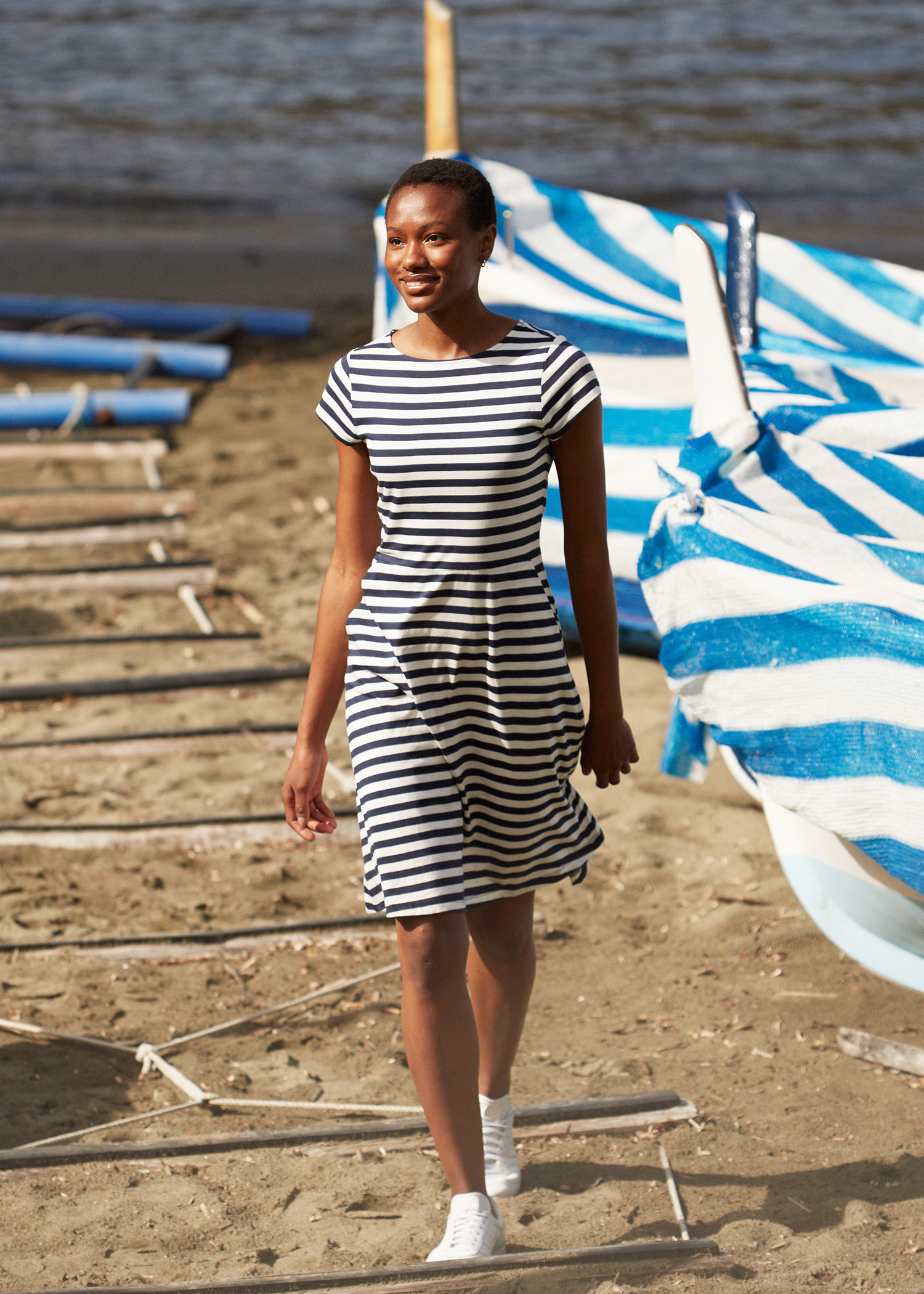 Striped dress with pockets thumbnail 1