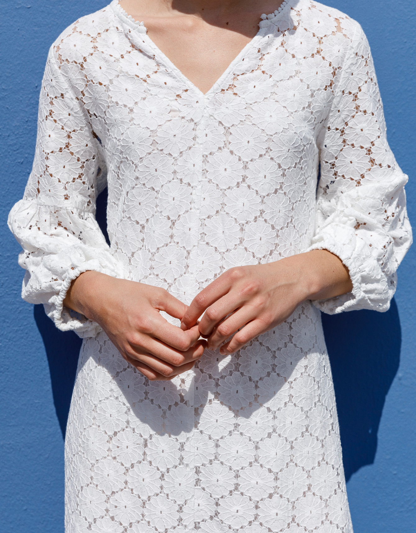 White long sleeve lace dress thumbnail 3